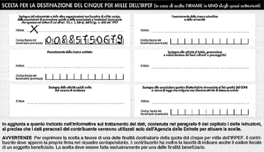 Fac Simile 5 per Mille